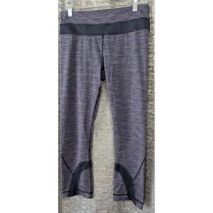 Lululemon SZ 6 Womens Run Inspire Crop Leggings Purple‎ Striped Multicolor